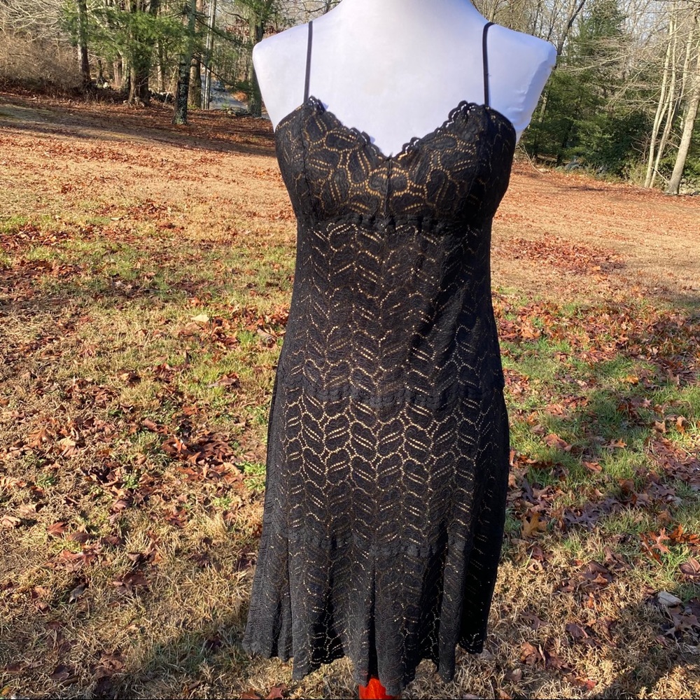 COSABELLA DRESS LBD BLACK LACE SLIP SLEEVELESS SPAGHETTI STRAPS Size M